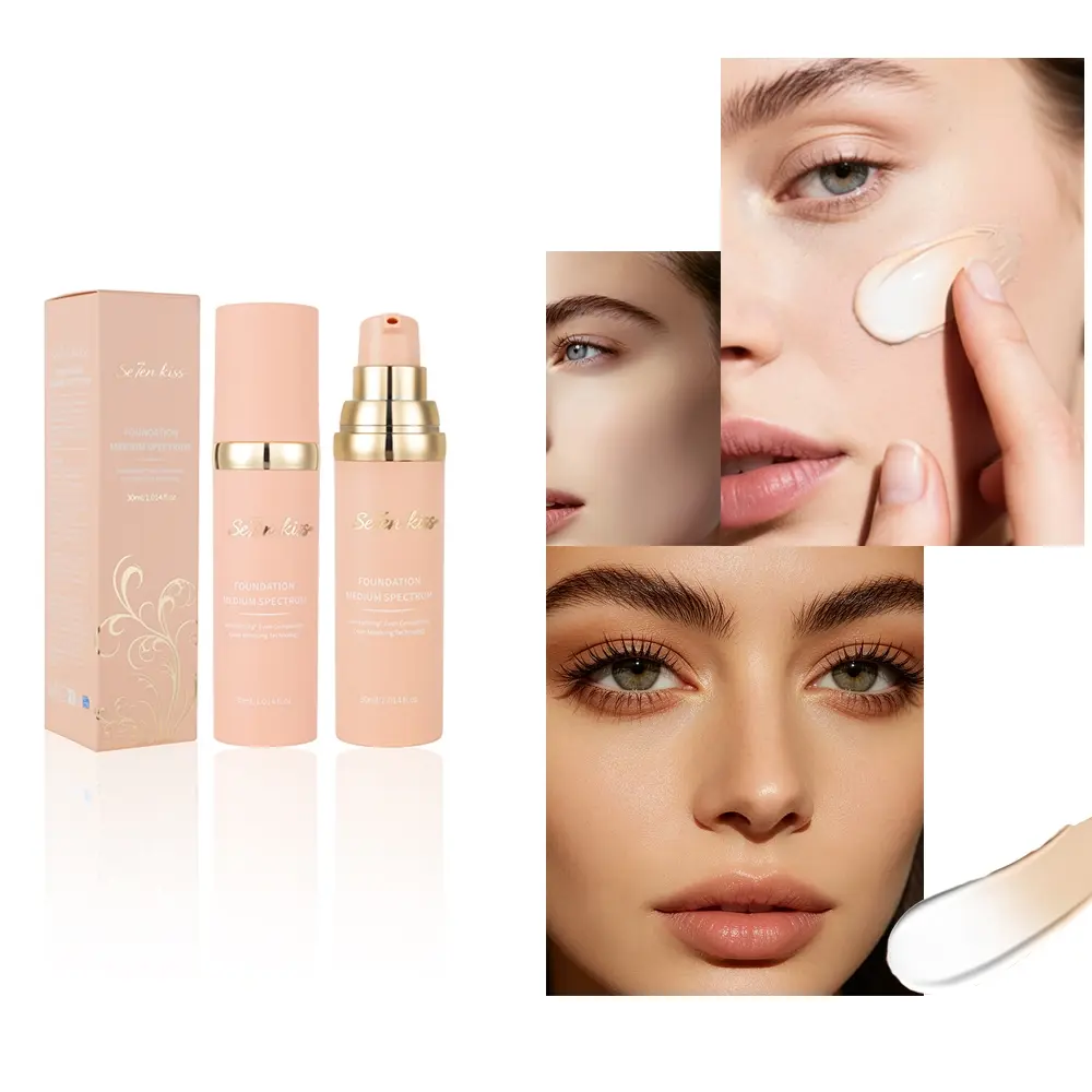 Color-Changing Foundation, Long Lasting Natural Coverage Flawless Skin Finish Liquid Foundation, Smooth Blendable Makeup Cosmetics Products