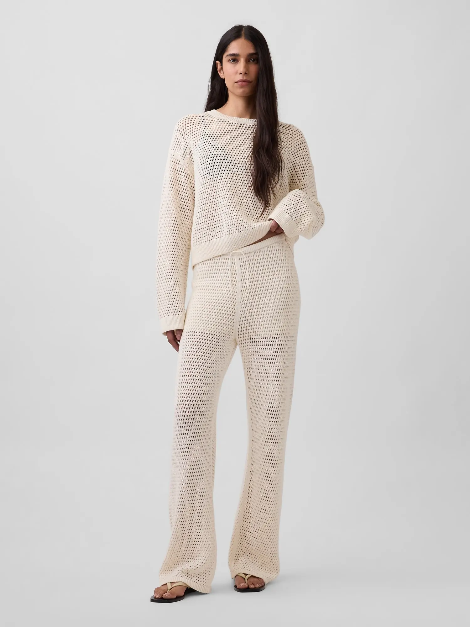 Gap Women's 100% Cotton Crochet Sweater Pants