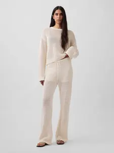Gap Women's 100% Cotton Crochet Sweater Pants