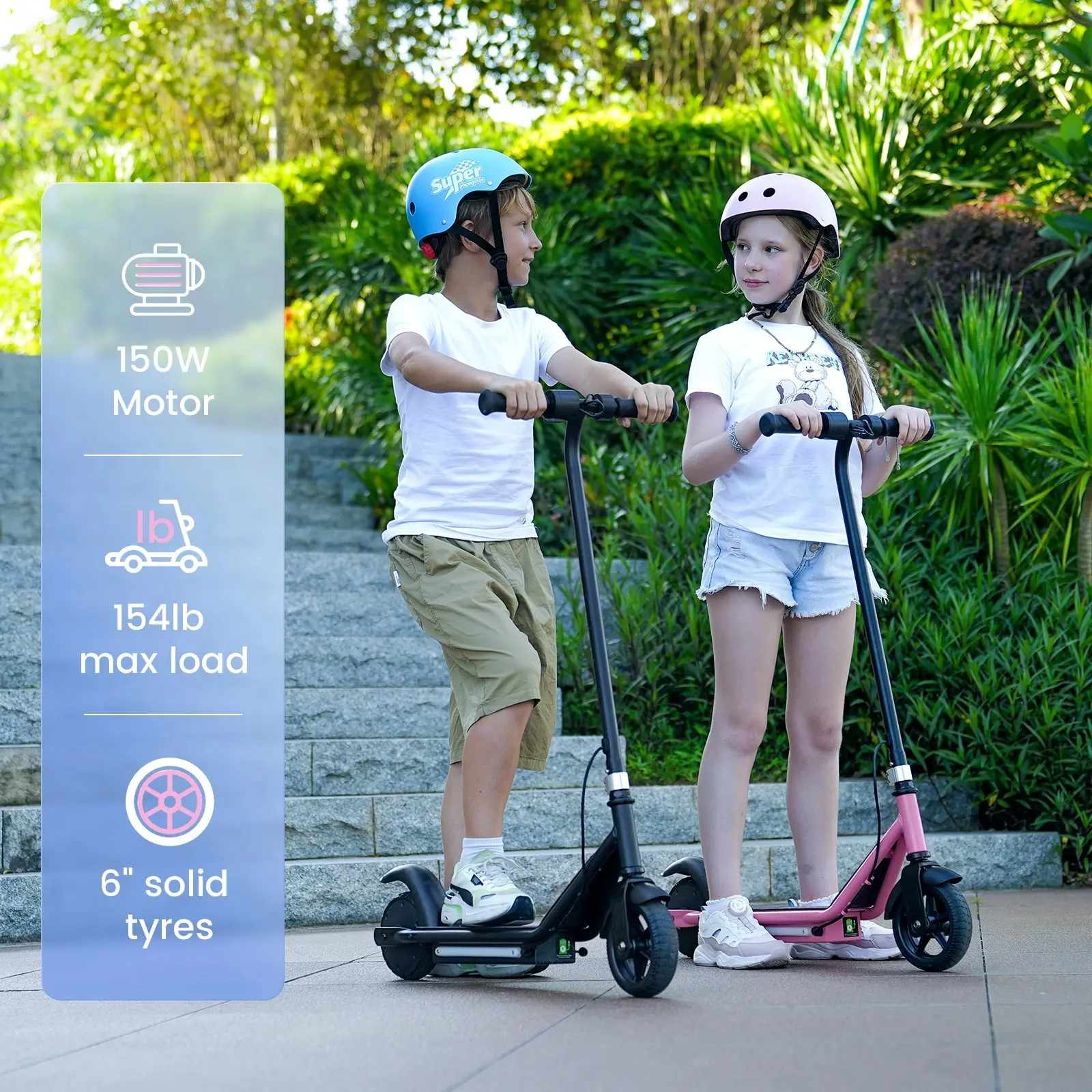 Dealsforyou Portable Folding Kids Electric Scooter - 6-14 Ages, 150W Motor, 10MPH Speed, 6in Solid Tires, LED Display, 17.6kg (154lbs) Max Load, Colorful Lights, Ambient Light, for Outdoor Rides (Sports & Outdoor Scooters Equipment)