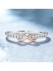 My Best Friend's Knot Ring, 925 Sterling Silver Mother-Daughter Band, set with pink zirconium oxide, suitable as a gift for friends, ladies, and girls, Mother's Day gift, also suitable for grandmothers/granddaughters, sizes 5-10, can be stacked.