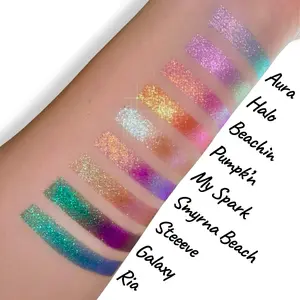 Mateo Beauty Multichrome Metallic Eyeshadow Palette - Compact Case with Highly Pigmented Pastel Glitter Palette Shades, Colorful Rainbow Aura Eyeshadow for Lavender & Versatile Makeup Looks