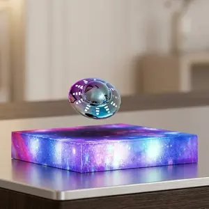 Magnetic Levitating UFO Starry Sky Lamp, 360° Rotating Floating Galaxy Projector Light, Touch Control Color Changing Night Light, Unique Creative Birthday Gift for Bedroom Decor, Aesthetic Room Ornament for Teens & Space Lovers