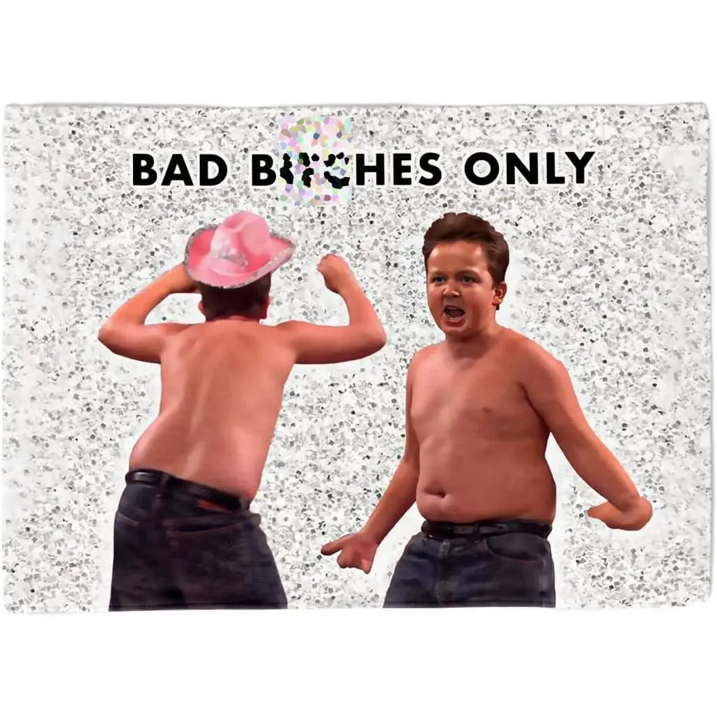 Gibby Bad B*tches Only Humorous Wall Sign Tapestry, 3x5 ft Skin-Friendly Soft High-Definition Meme Decor, Funny Flag for College Dorms, Girl Room Home Decor Accessory, Humorous Wall Sign Tapestries