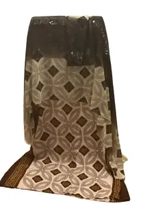 Multi-color Cream and Brown Baatik - Traditional Batik Pattern Soft Fabric for Festivals Weddings Everyday Wear