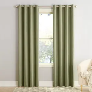 Sun Zero 54"x120" Seymour Room Darkening Grommet Curtain Panel Sage Green
