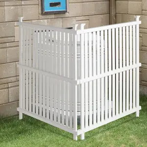 Vinyl Fence Panels 2 Pack Outdoor Picket Privacy Screen Fence, 2PCS White PVC Fence Panel, 48" H X 36" W