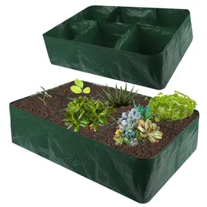 Protable Divided Planting Bag, Planter Raised Beds for Growing Vegetables Potatoes Flowers, Rectangle Planting Container for Outdoor Gardening