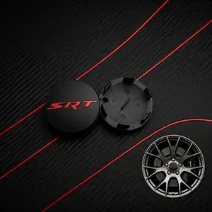 4pcs 63mm/2.5inch Slant Wheel Center Caps, Compatible with Dodge HUB Caps, Dodge Hellcat Srt, Challenger, Chrysler 300C