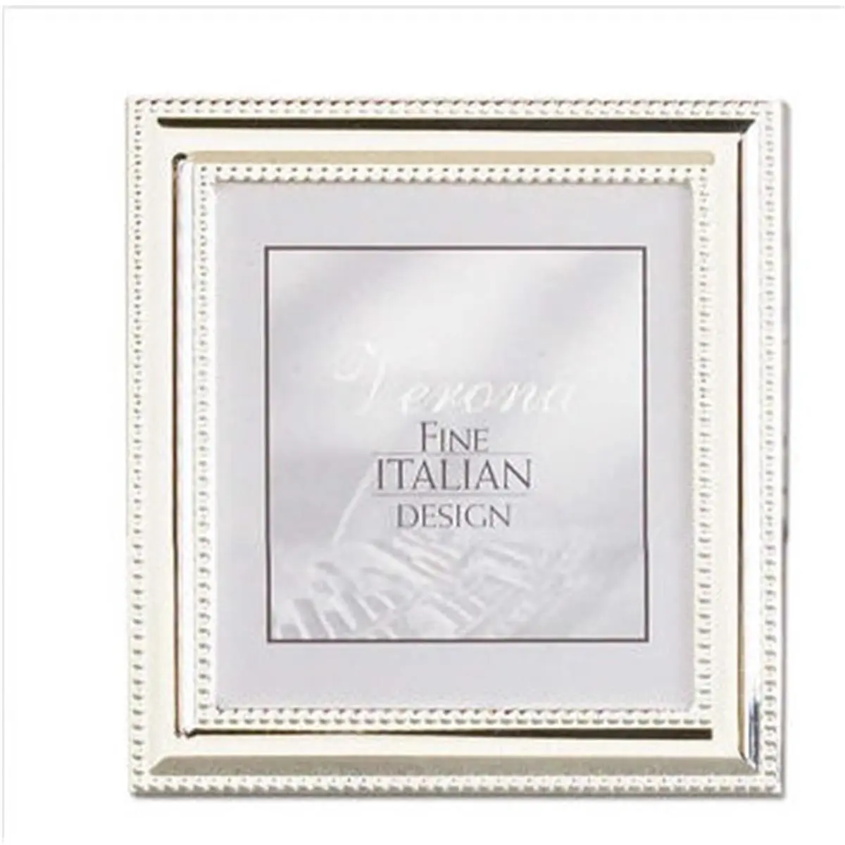 5x5 Metal Picture Frame Silver-Plate with Delicate Beading