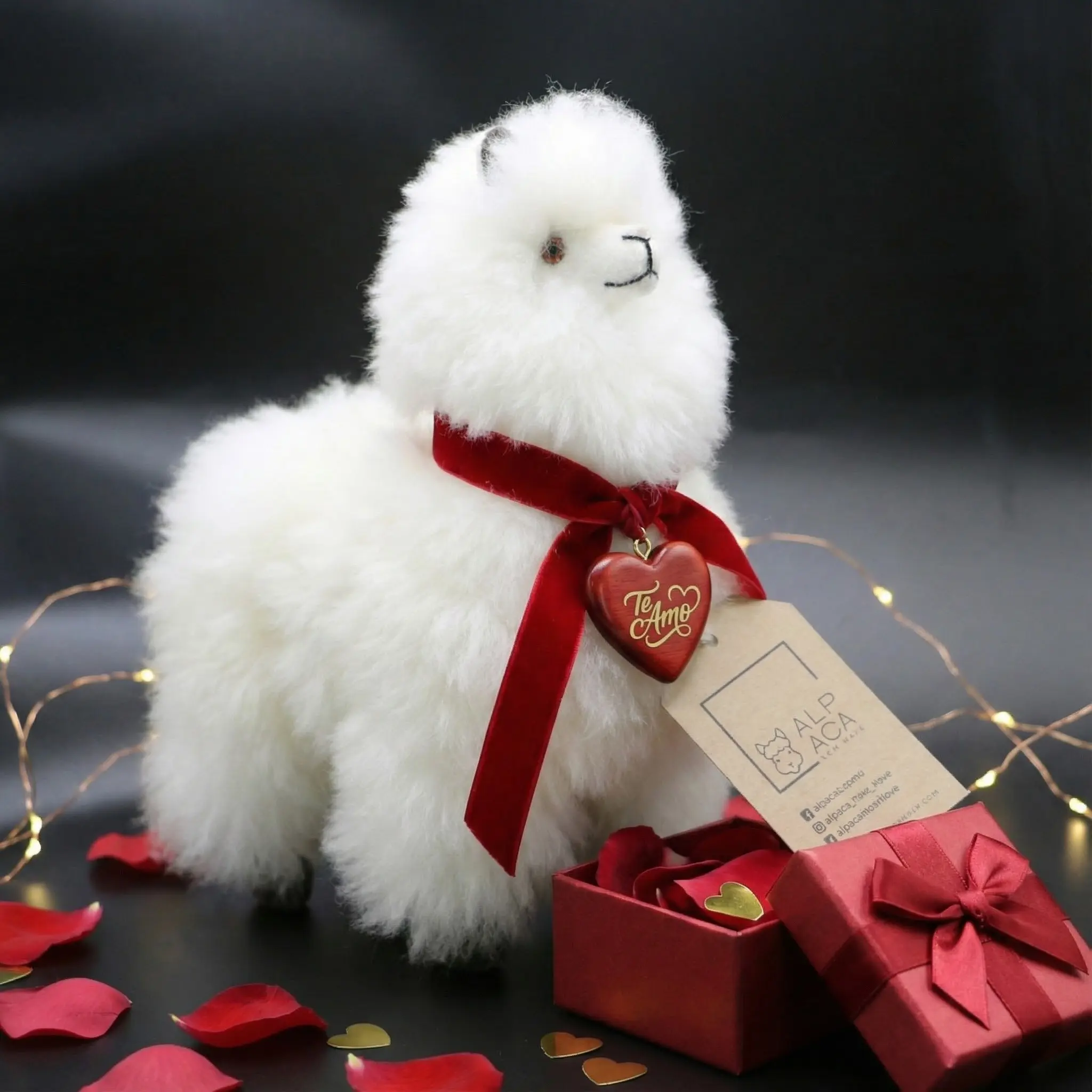Valentine's Gift Alpaca Llama 9" Home Decor - Brown & White Crafted for Living Rooms & Bedrooms