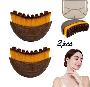 2pcs new lymphatic contour brush dry brush lymphatic brush, massage facial chin and jawline carving conforms to ergonomic design