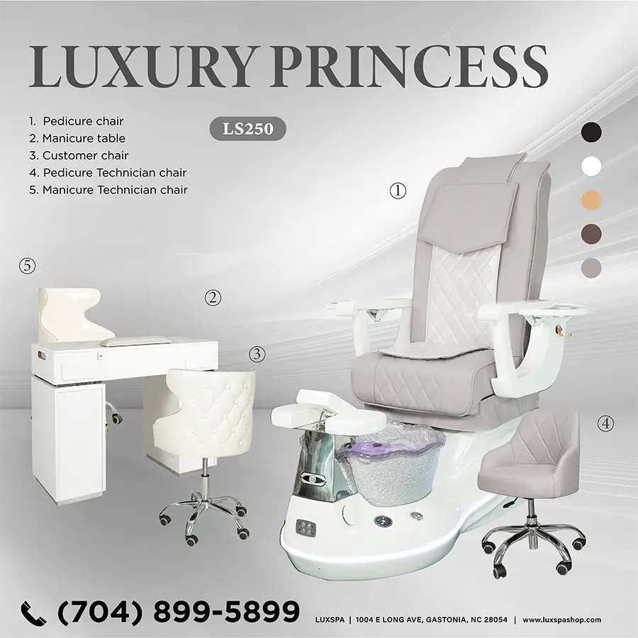 5 pcs LUX LS250 PRINCESS Pedicure chair PACKAGE DEAL 5 pcs LUX LS250 PRINCESS Pedicure chair PACKAGE DEAL
