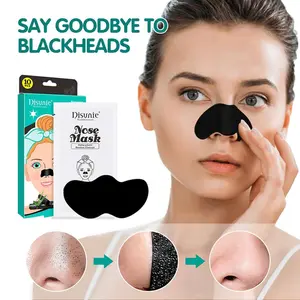 10pcs Blackhead Remover Nose Patches, Nasal Patch, Bamboo Charcoal, Moisturizing, Cleans Pores, Acne Control, Nose Mask, Blackhead Nose Strips, Disunie Brand