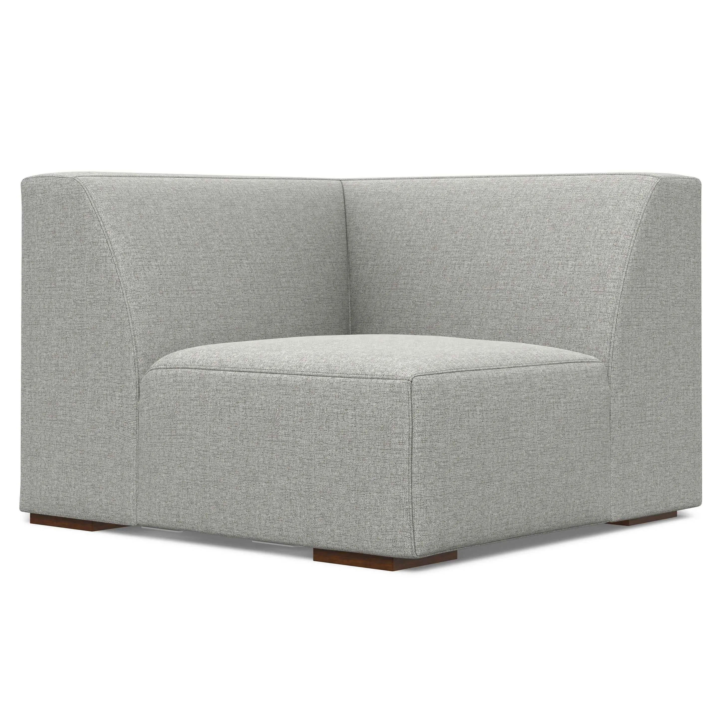 Rex Corner Module Modular U-Shaped Sectional Sofa Couch - Performance Fabric, Ergonomic Reclining, High-Density Cushions, Easy-Attach Armrests, Extra-Wide Arms, Box-Style Modern Indoor Living Room Furniture