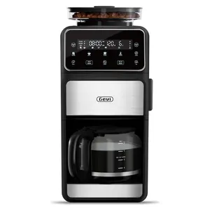 Gevi 10 Cup Drip Coffee Maker with Built-in Grinder, Grind ＆ Brew Burr Combo Coffee Machine with Touch Screen, Programmable, 4-Hour Warm Plate, Permanent Filter, Coffee Carafe