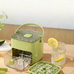 Large Capacity Ice Cube Mold Press Lid, Dual Layer Design, Food Grade Plastic Storage Tray, Perfect for Refrigerator, Essential Kitchen Tool