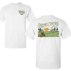 Ground Control T-Shirt, Lawn Mower Landscape Graphic, 2 Sides, Soft Cotton Blend Shirt, Lawn Care Gift for Men & Women