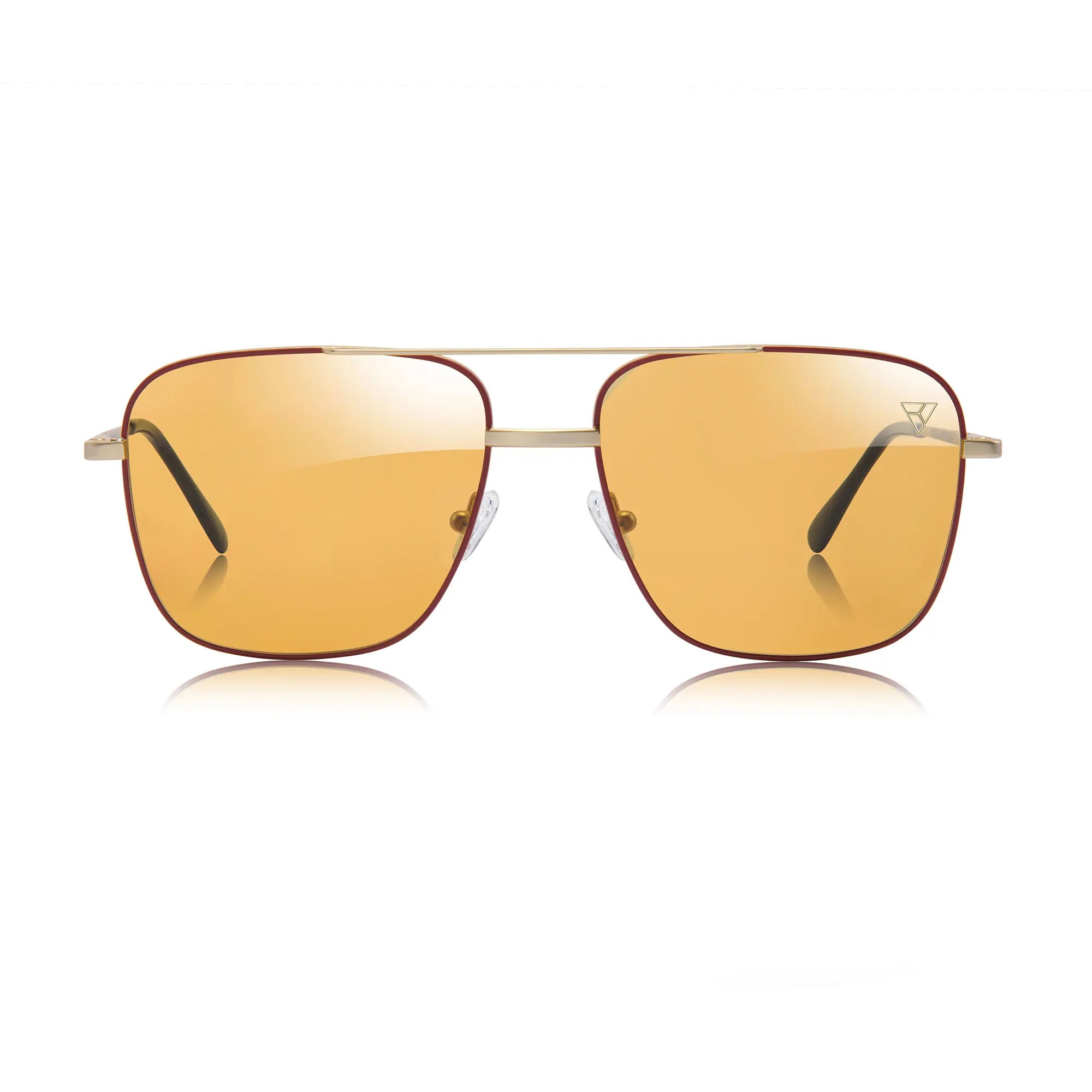 Hyperlight Aviator Red Fullerene C60 UV & bluelight daily shades for men. Unisex luxury sunglasses for women, designer sunglasses for men. Fashion branded harmonized white light eyeglasses w/case