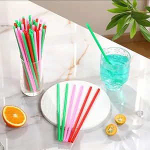 Heart Shaped Straws, Plastic Straws, 1 Count Disposable Drinking Straw with Individual Packaging, Utensils, Reusable Straws for Cocktails, Birthday Parties, Wedding Decorations