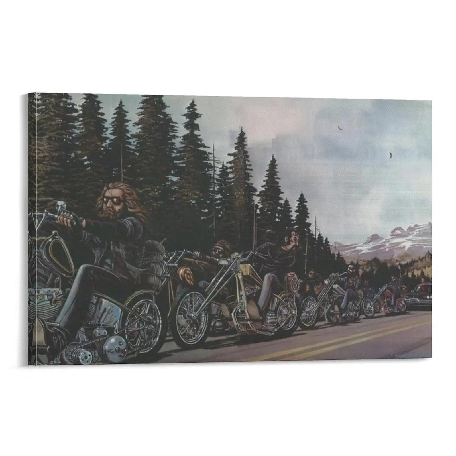 David Mann Ghost Rider Artistic Retro Canvas Print, Decorative Wall Art for Bedroom, Bar Home Decoration Supplies, Gift Option
