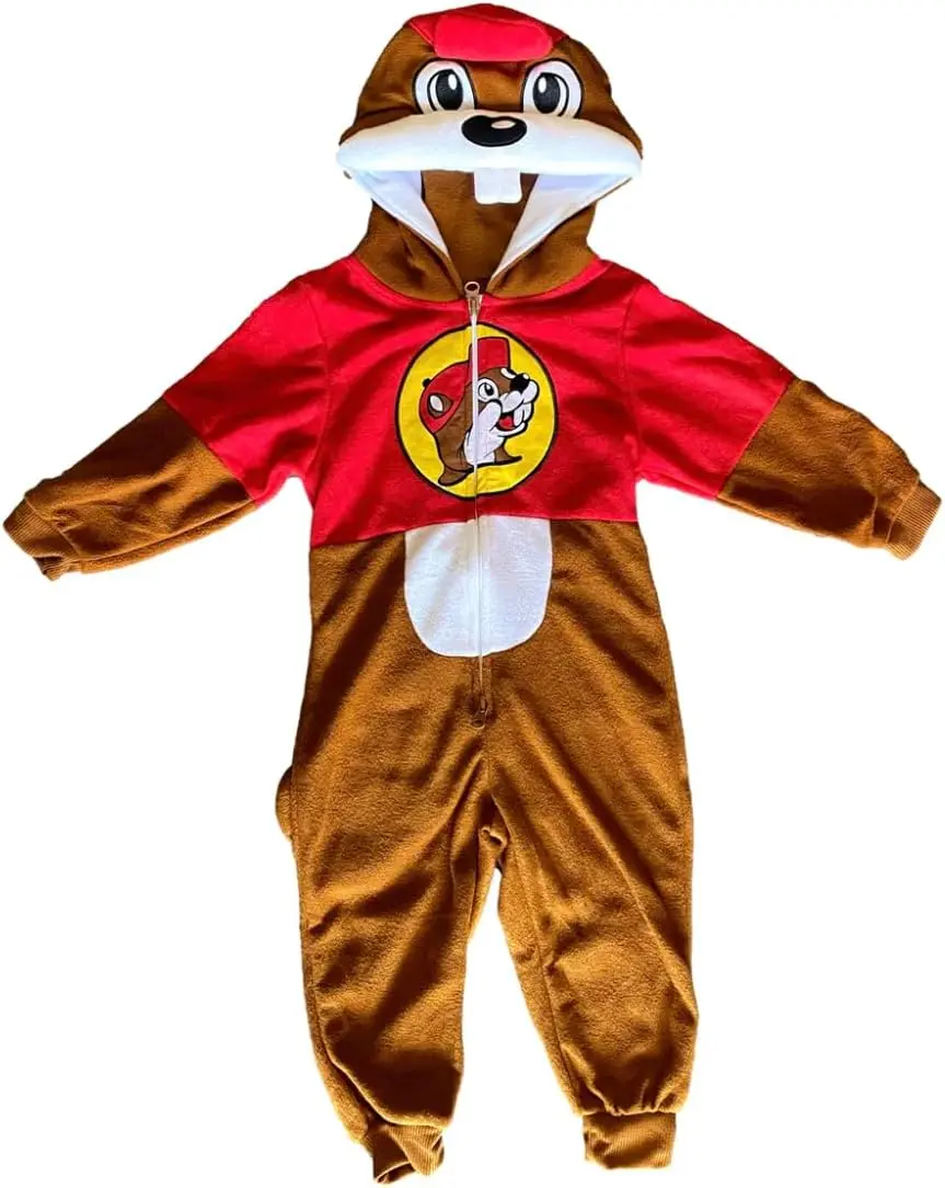 Buc-ee's Beaver Onesie, Adult Unisex, Halloween Costume, Pajamas Animal Homewear Sleepwear, Beaver (US, S/M, Regular)