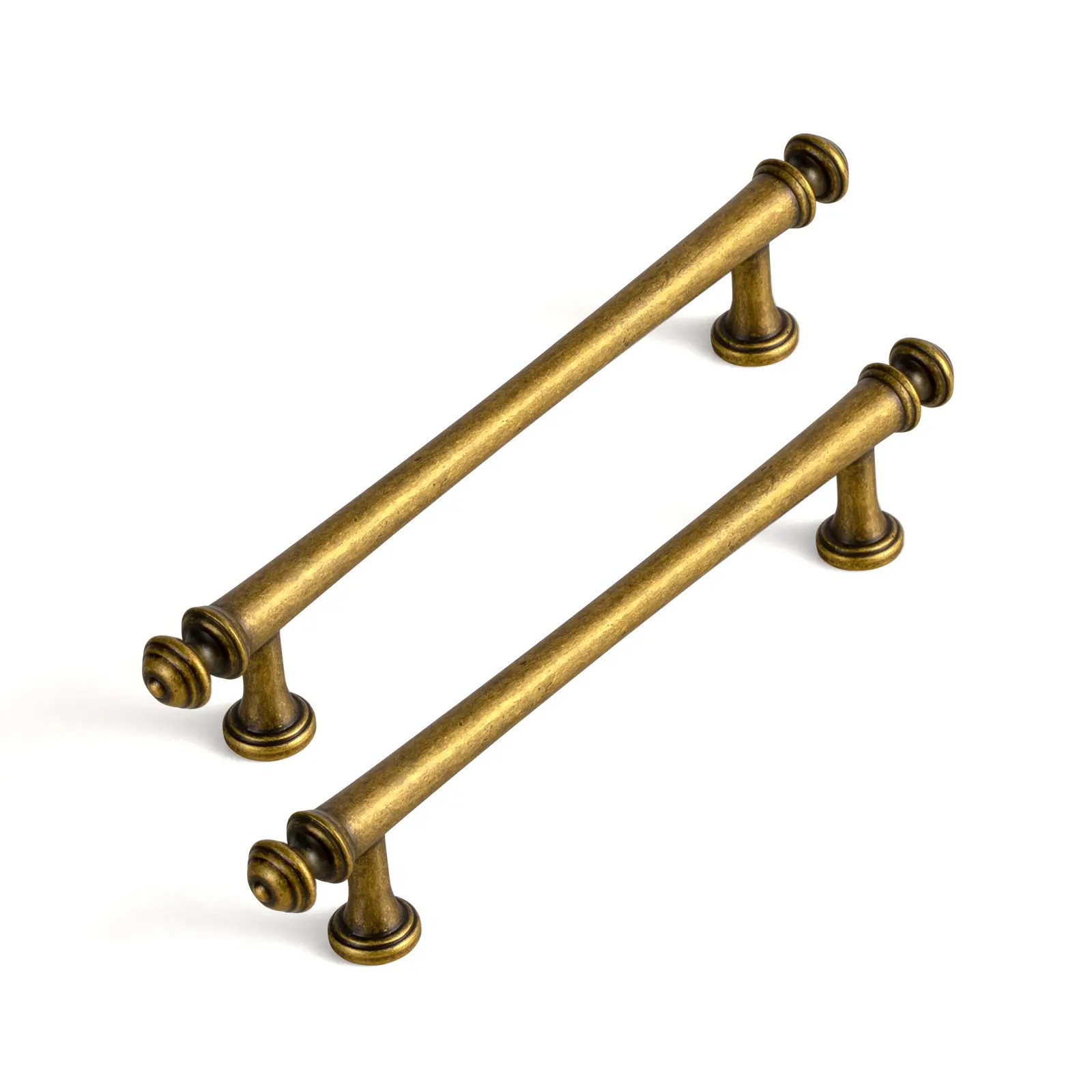 Goo-Ki 9618 Model Retro Zinc Alloy Kitchen Drawer Pulls & Door Handlesets - Antique Brass, Ergonomic Bar Shape & T Knob with Effortless Grip for Kitchen Cabinets, Storage Furniture, Retro Style, Bar Handle & T Knob