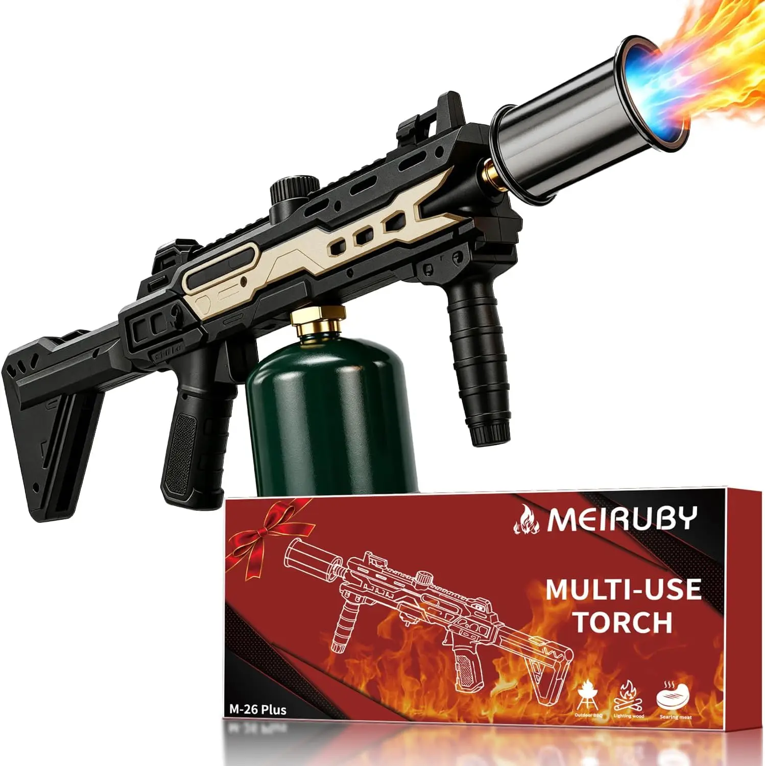 Powerful Propane Torch Gun, Gift for Dad Men, Culinary Blow Kitchen Cooking Torch for Steak Searing, Campfire Charcoal Starter for Blackstone Griddle Accessories (Tank Not included)