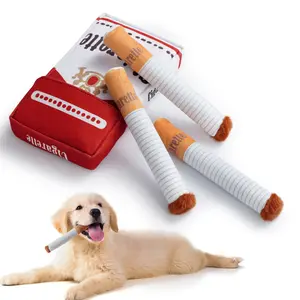 Nocciola 3 Packs Squeaky Puff Stick Toys with a Box Upgraded Version, Funny Interactive Dog Toys, Puppy Toys for Small to Medium Breed Interactive Cigarette