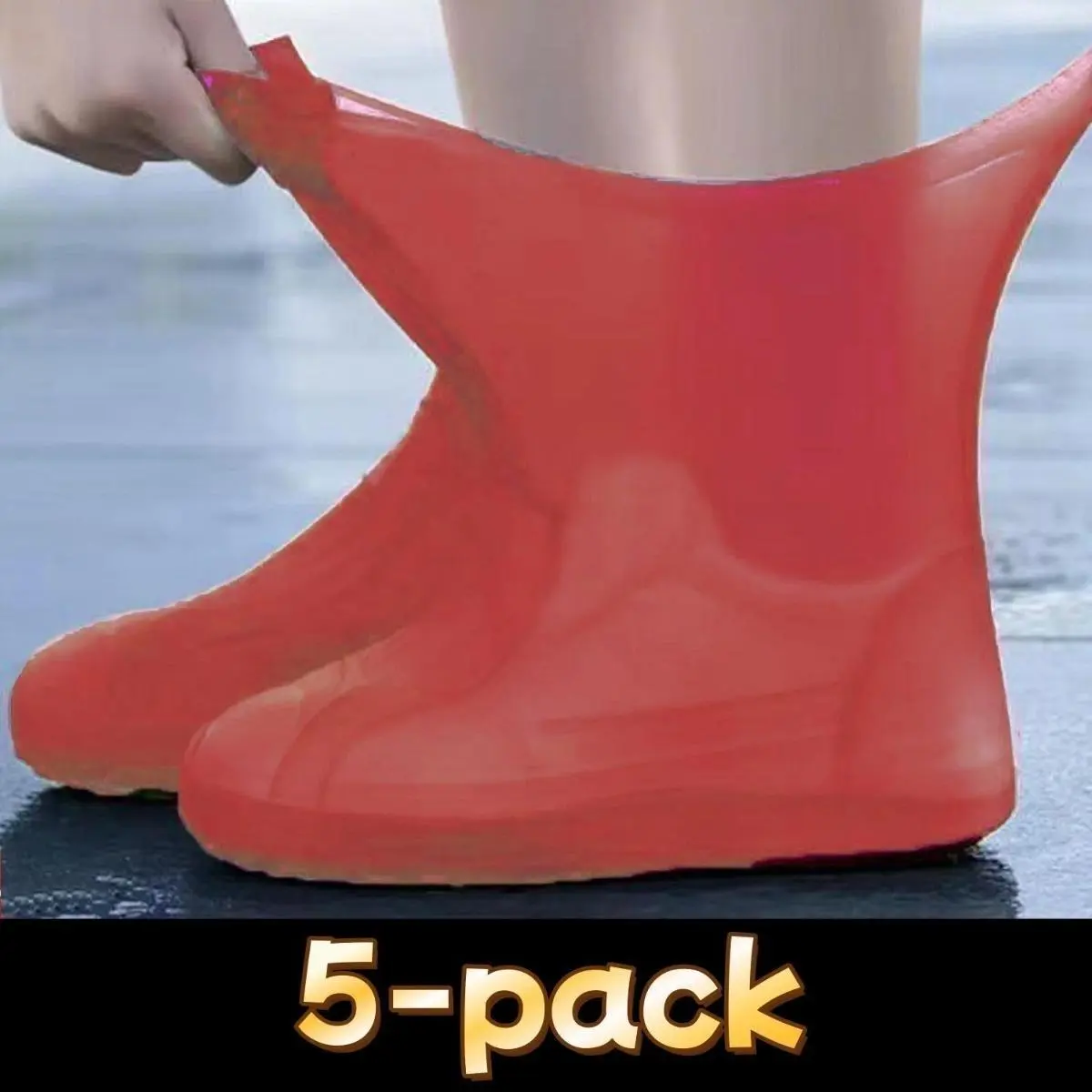 5Pairs Silicone Shoe Covers  Waterproof Anti Slip and Rain Gear Transparent Design Easy to Clean Suitable for All During Outdoor Activities Suitable for Hiking and Humid Conditions Hiking Accessories