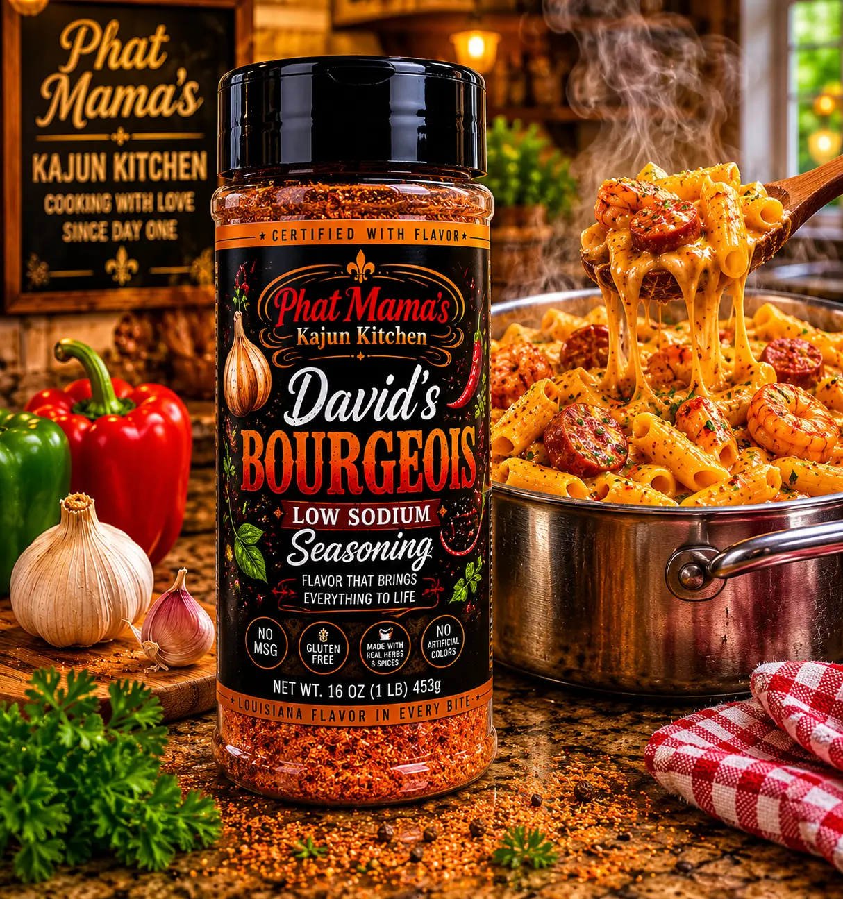 Phat Mama's - David's Bourgeois Seasoning Low Sodium (Family Size - 16 oz)