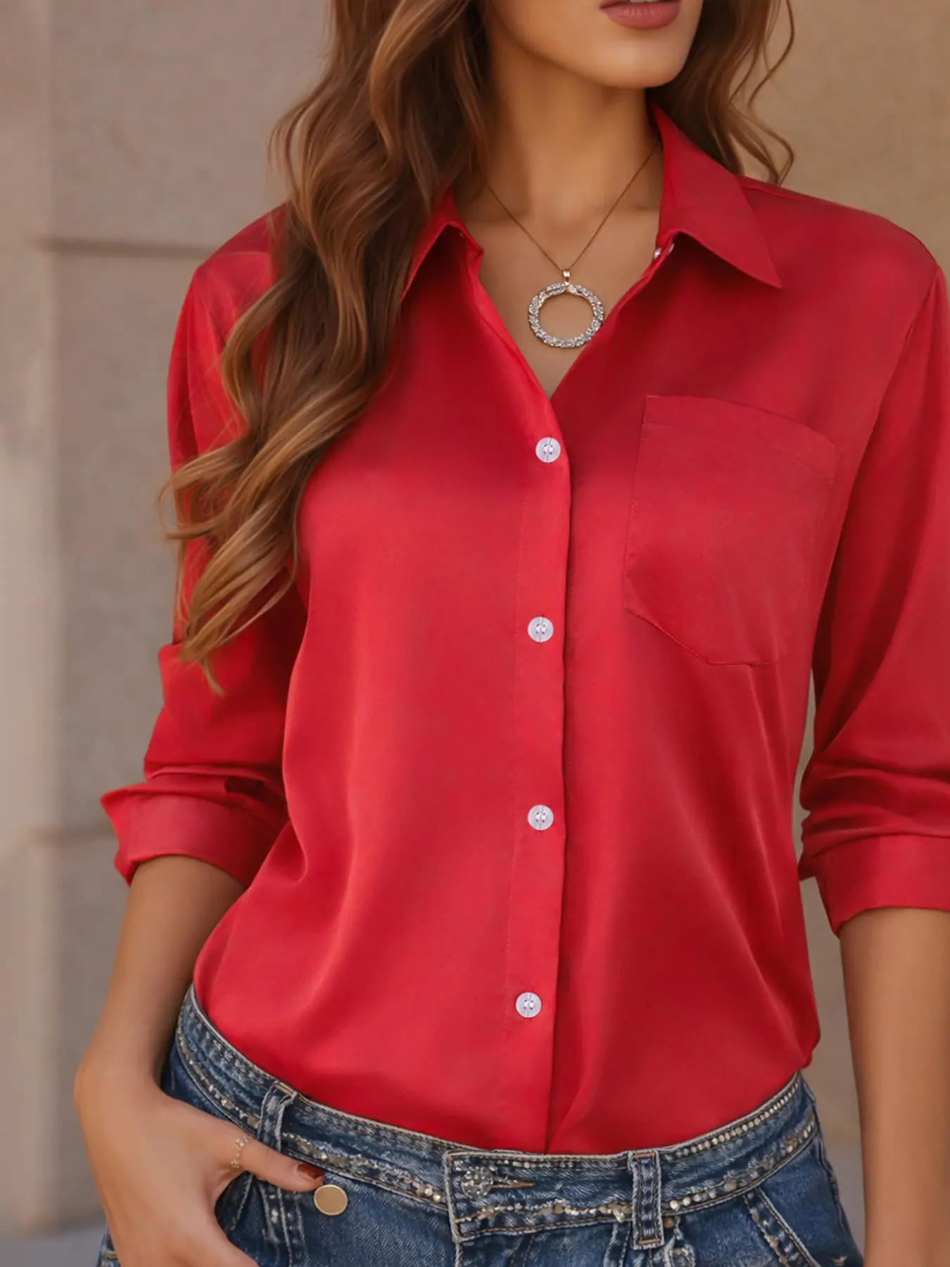 New Arrival. Four-Season Plus Size Women's Casual Shirt. Stylish. Versatile for Commute & Daily Wear