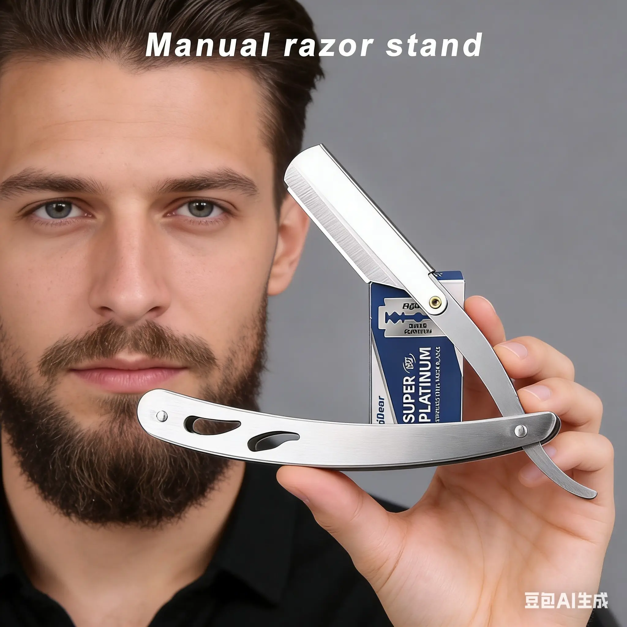 Men's Premium Straight Razor Set, All Metal Shaver, Shaving Tool, Razors Set with 1 Handle + 10 Blades, Perfect for Facial Beard Care and Accessories, High-Quality Smooth Shaving Experience