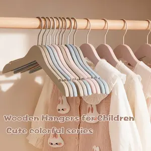 Solid Wood Kids Hangers, Non-Slip Wooden Clothes Hangers for Home, Hanger Pack, Ideal for Baby & Toddler Garments, Durable and Stylish Closet Organizer