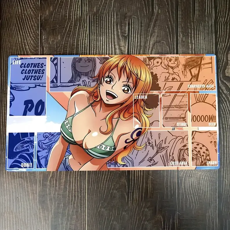 O-P OPCG TCG CCG Play Pad Nami Duel Playmat Trading Card Game Mat Free Bag – FASTSHIPPING