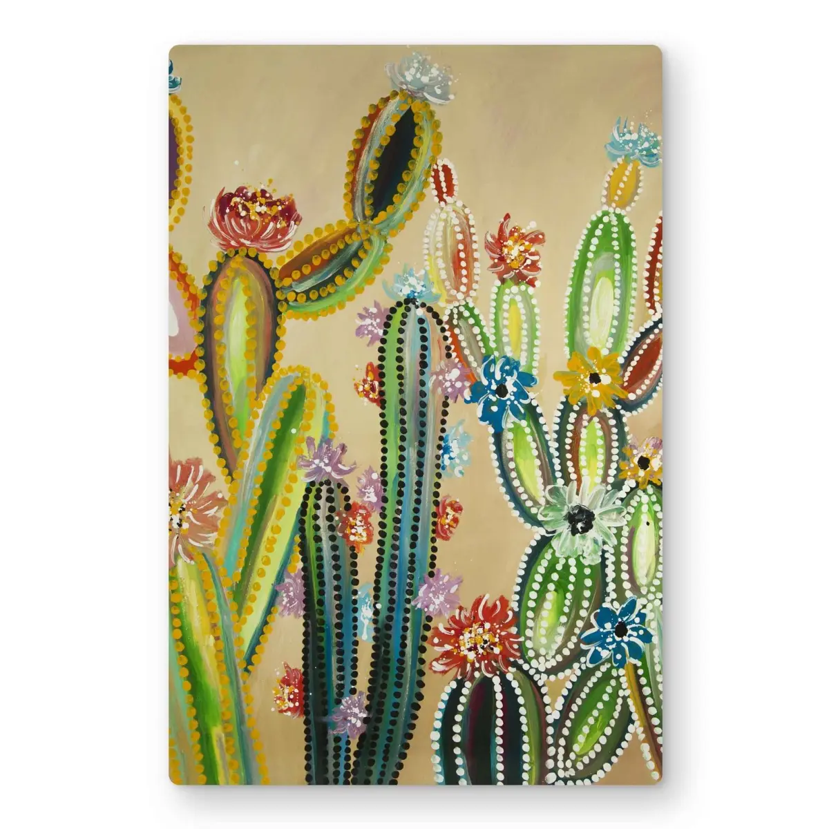 212 MAIN Vibrant Desert Gems Patterned Rustic Soothing Abstract Metal Art Prints, 12x18 in Green Aluminium Photo Print, Eco-Friendly Hangable Contemporary Home Wall Decor for Bedroom, Office