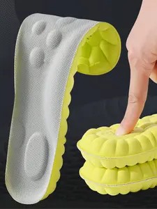 Highly Elastic Breathable Shoe Insoles, Rubber Insoles, Shock-Absorbing Sports Insoles, Anti-slip Comfortable Shoe Insoles for Men & Women
