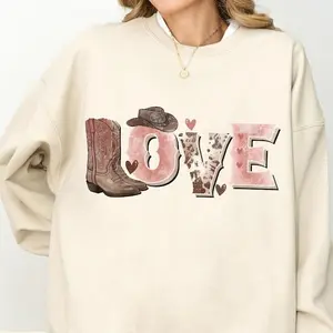 Valentine’s Day Love Gildan Sweatshirt, Howdy Love Cowboy Sweater, Valentine Cowboy , Gift for Girlfriend, Western Valentine,Valentine’s Day Gift