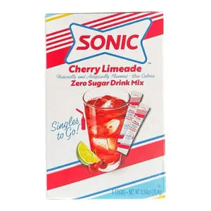 Sonic Cherry Limeade Zero Sugar Drink Mix- Singles To Go 6 Sticks Per Box