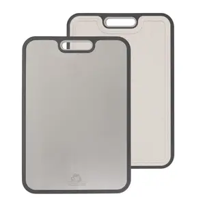 Titanium Cutting Boards for Kitchen Non Toxic Cutting Board Easy to Clean, Non-Slip Large Size 16" x 11" Food Grade, Double Sided Choping Board, Pure Titanium and Wheat Straw PP, By Shishi Brands