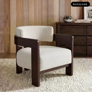 [DealsForYouDays]DAYALANE Vintage Lounge Chair with Upholstered Comfort For Living Room Beige Linen Mid Century Accent Chair