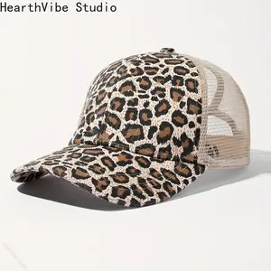 Women's Sexy Leopard Print Cotton Trucker Cap with Ponytail Opening, Adjustable Snapback, Ideal for Street & Outdoor Leisure Sports & Outdoor Hat
