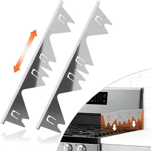 Stainless Steel Stove Gap Covers (2PCS),Stove Gap Filler,Range Trim Kit,Stove Guard for Kitchen Oven Gap Between Stovetop and Counter,Easy Clean Heat Resistant,Adjustable Length 13.8'' to 27.5''