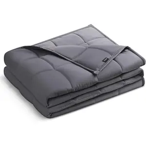 Weighted Blanket (60''x80'', 22lbs,  Size, Dark Grey), Weighted Blanket for Adults, High Breathability Heavy Blanket, Soft Material with  Glass Beads