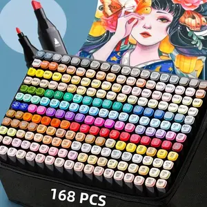 Alcohol Based Marker Set 262 168 120 PCS Rich Palette for Drawing Manga Nature Illustration Industrial Design Fast Dry Waterproof Great Gift for Halloween Christmas 2026 New Year Artist Bundle