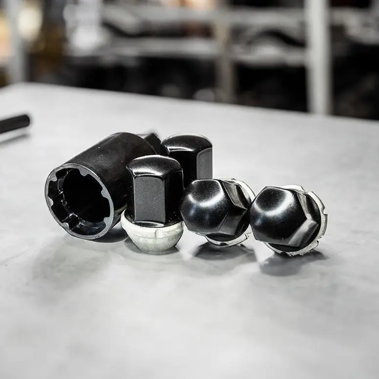 Patented SECURELOK Decorative Locking Wheel Nut | Dodge RAM | Black and Stainless Steel Security Lug Nuts
