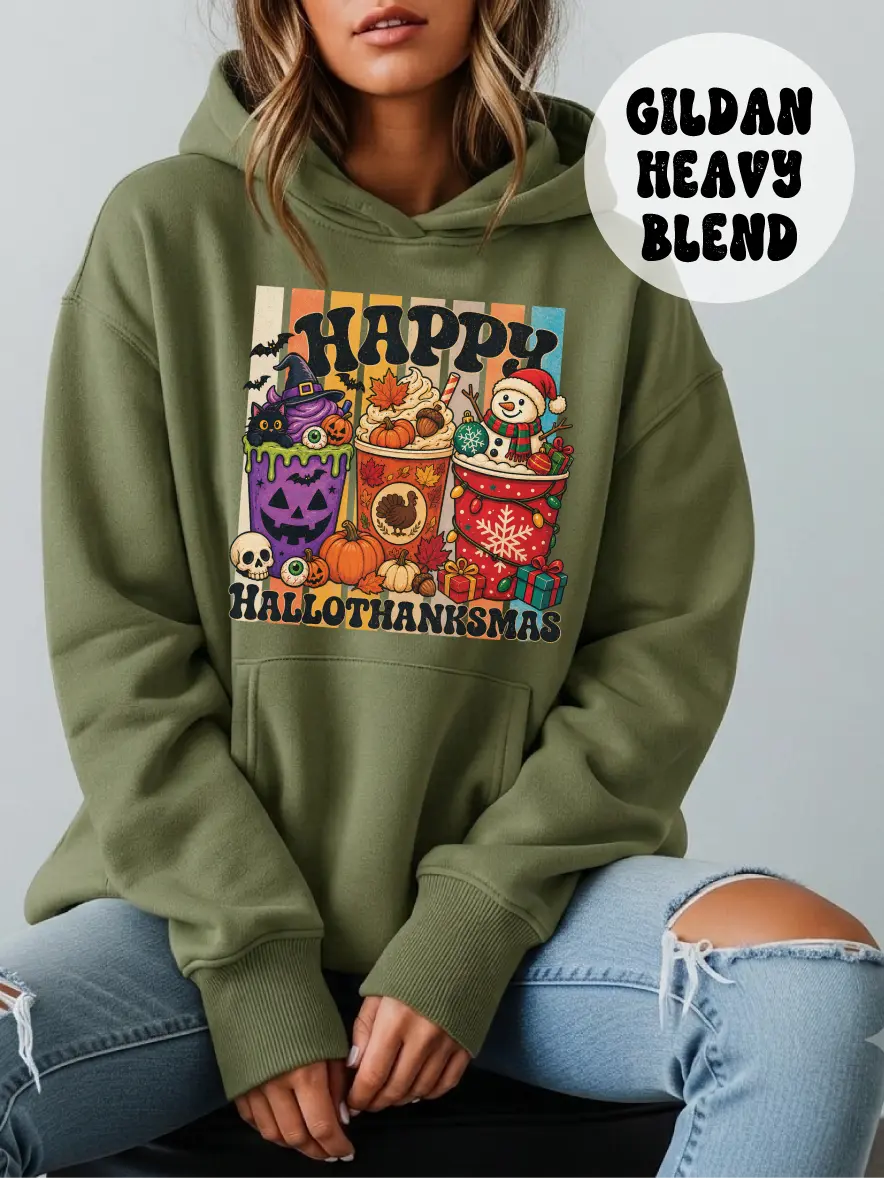 Happy Hallothanksmas ~ Unisex Hoodie Printed in the USA