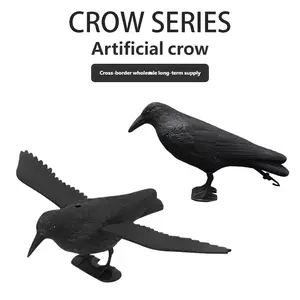 Realistic Crow Bird Hunting Lure, Garden Bird Repeller Decoration, Plastic Target, Natural Pest Control, Indoor Outdoor Use