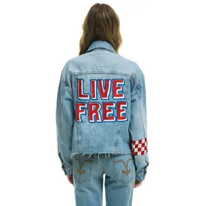 LIVE FREE OVERSIZED CROP DENIM JACKET - SUPER LIGHT
