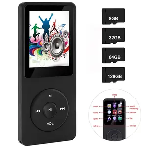 Mini MP3 Player Built-in Speaker Sports 1.8 inch Screen Bluetooth-Compatible 5.0 Student Walkman Support Radio E-Book Recording